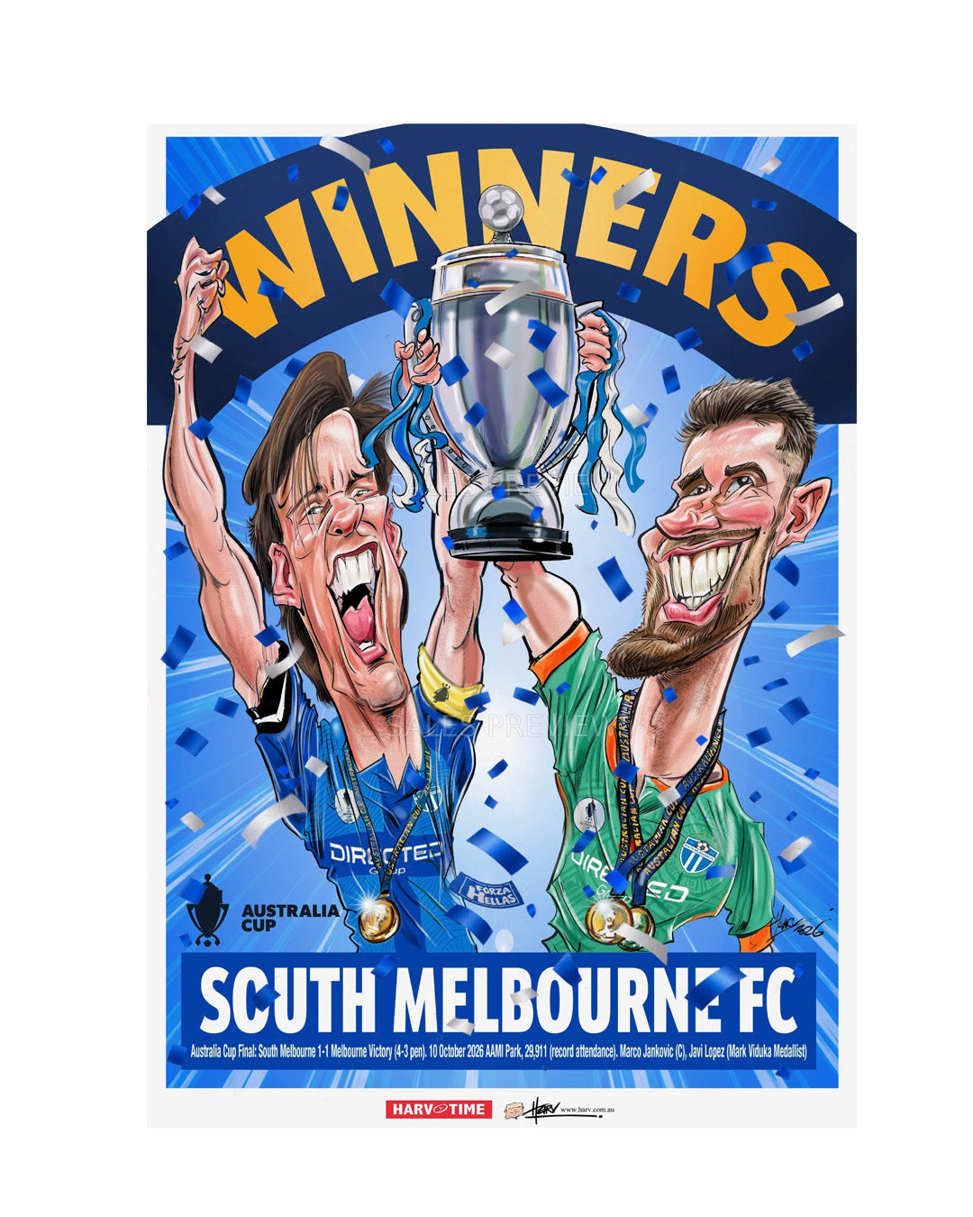 A2 2026 Australia Cup Winners Poster - South Melbourne
